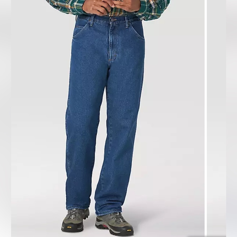 WRANGLER RUGGED WEAR FLANNEL LINED JEANS VINTAGE SIZE 8